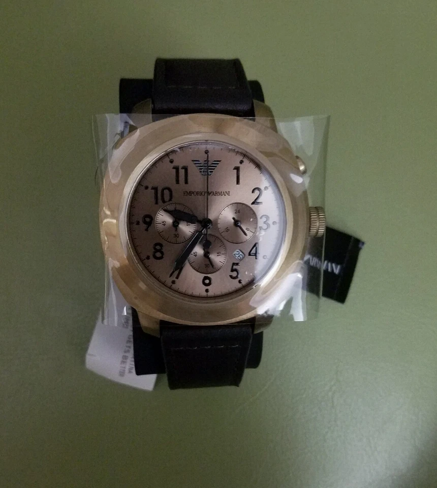 RELOJ ARMANI AR2062 SPORTIVO HOMBRE CUERO MARRÓN NUEVO Foto 2 de 4