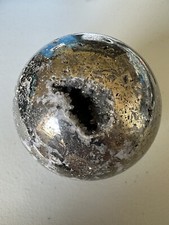 Pyrite Sphere with Quartz,Metaphysical,Display Piece,Crystal,Unique Gift