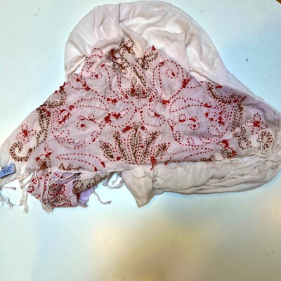 Lucky Brand Embroided Boho Scarf Womens Floral Rectangle 30  display picture 3