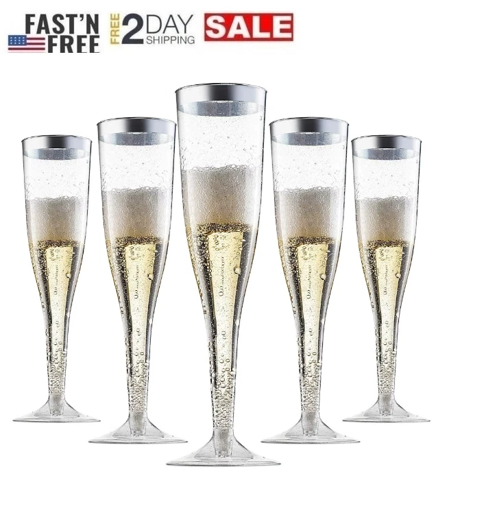 Copas de plastico para brindis fiestas champagne desechables accesorios  boda