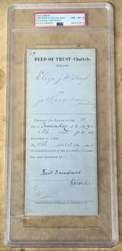 Frederick Douglass Document Signed Deed Of Trust PSA NM 8