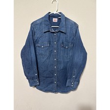 Levi's Classic Denim Pearl Snap Long Sleeve Women's 2X Western Capsule Blue