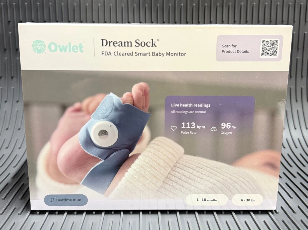 Brand New Sealed Owlet Dream Sock Smart Baby Monitor Foot Sensor Bedtime Blue