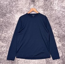PROOF Shirt Large Mens 72 Hour Merino Wool Long Sleeve Blue Crewneck