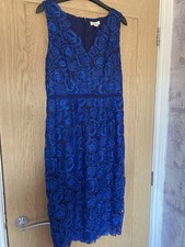 Monsoon Cobalt Blue Lace Dress Size 12