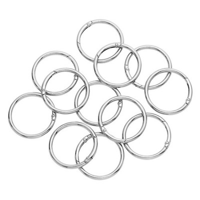 12Pcs 1 1/2 Inch Metal Spring O Rings Clip Keychain, Round Carabiner Clips Ke...