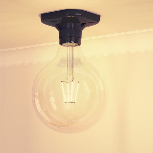ledscom de 3 pezzi plafoniera/porta lampada ELEKTRA porcellana nero 1x E27 max - Foto 4 di 12