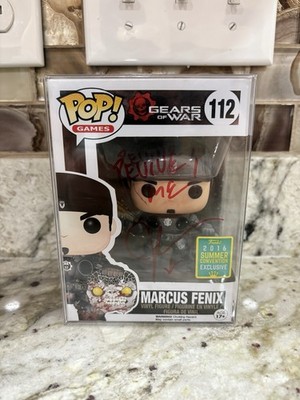 Funko Pop! Marcus Fenix Gold Lancer #112 SDCC Exclusive Signed John DiMaggio  16
