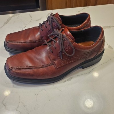 ECCO Helsinki 2 Brown Leather Lace Up Loafer Dress Shoes Mens Sz 43 EU 9-9.5 US