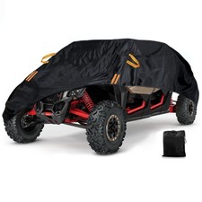 Waterproof UTV Cover, Heavy Duty Black Oxford Cloth All-Weather Protection UT...