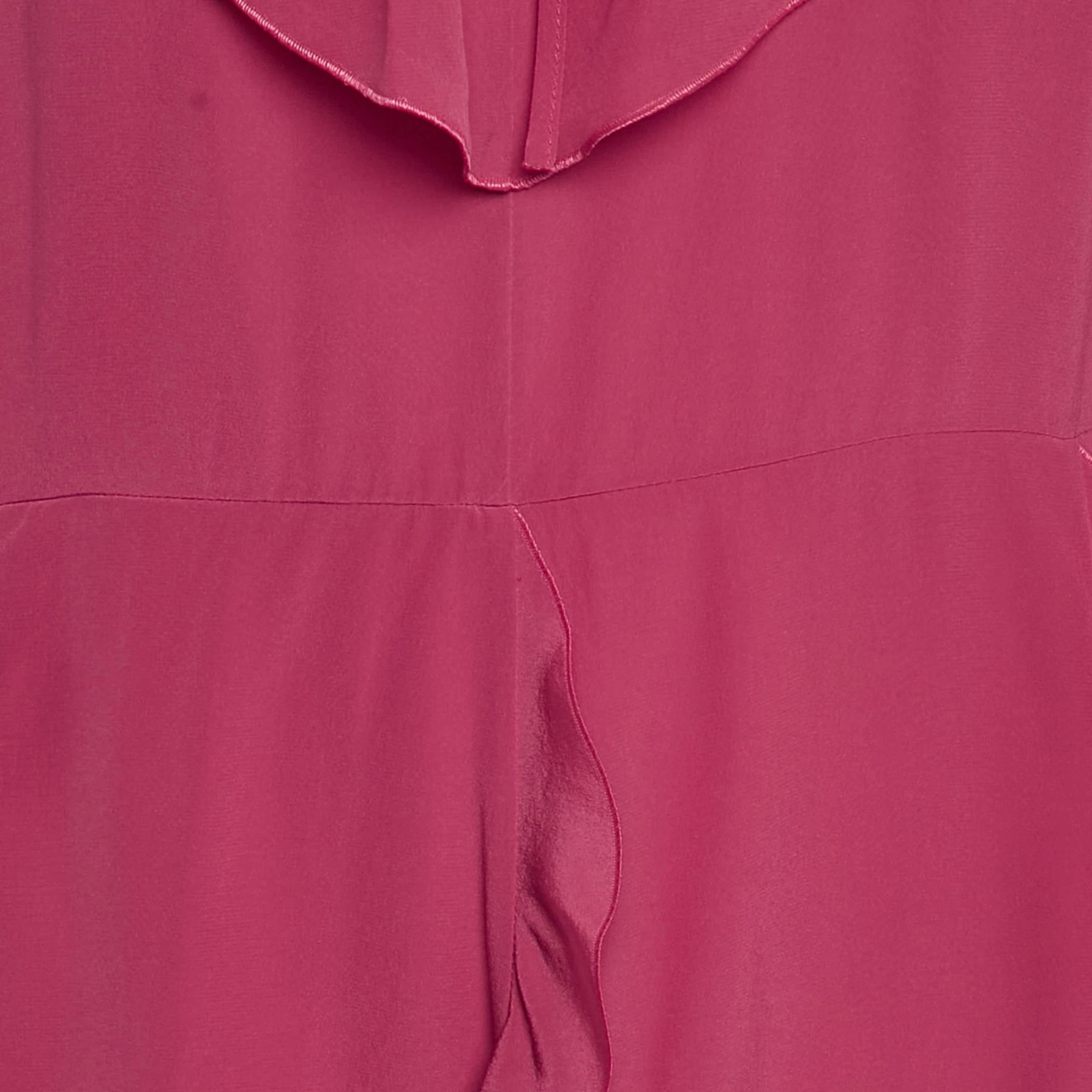 ROSSO Valentino Mini Abito Rosa Seta Increspato M