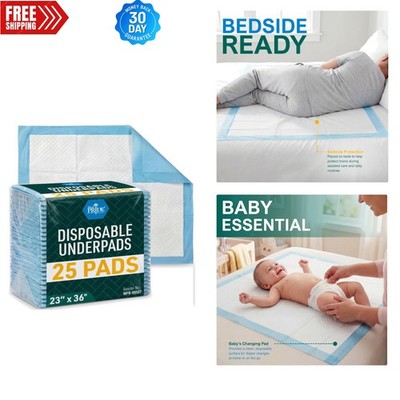 Ultra-Absorbent Disposable Underpads 23x36 in, 25 Count for Maximum Protection