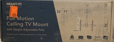 Mount It Full Motion Ceiling TV Mount Height Adjust Pole Fits 32''-77'' Black