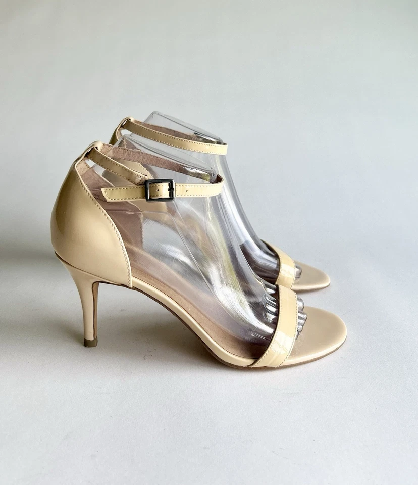 Halogen Cream Patent Leather Ankle Strap Heels size 8 - Image 3 of 4
