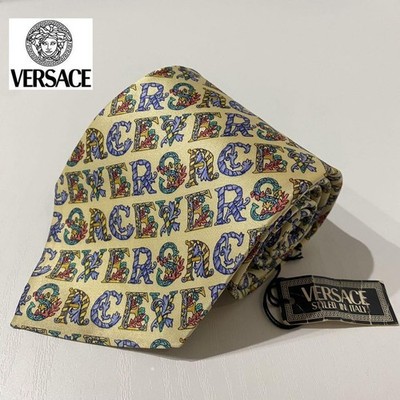 New VERSACE Tie 100 Silk Stripe