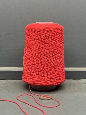 200G 2/14NM 100% GEELONG LAMBSWOOL LAMAINE BY T&D PINKY RED COLOUR 3 PLY
