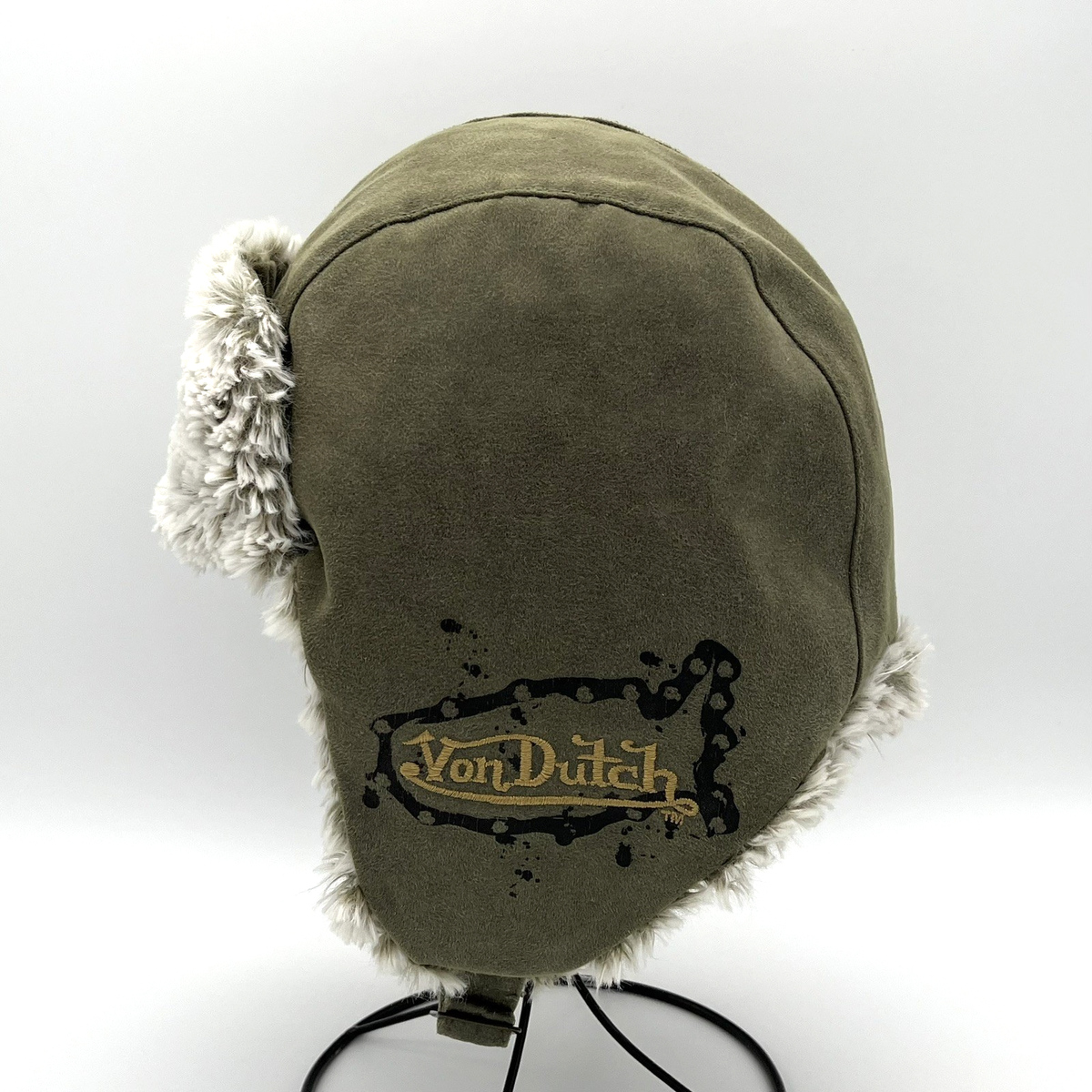 Von Dutch Limited Edition Olive Fur Lined Green Suede Aviator