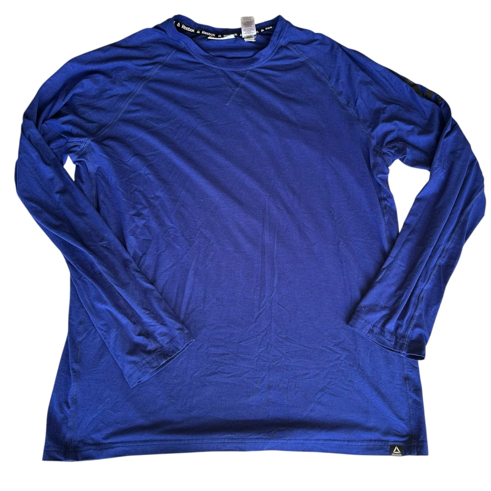 Mens Long Sleeve Shirt Size 2XL Blue Gym Exercise Workout Outdoor Hiking Layer