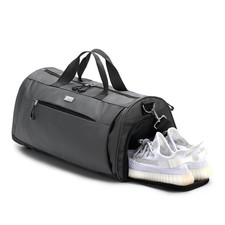 Light Grey Unisex Gym Duffle Bag With Shoe Compartment Wet Pocket For Travel