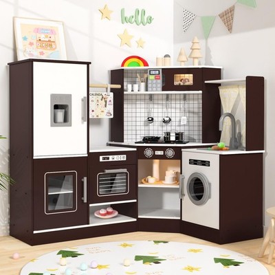 Babytronic Wooden Play Kitchen Set Model 81057 Coffee 31.5x42.1x37in