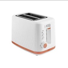 Image of George Home White & Rose Gold Textured 2-Slice Toaster BRAND NEW FREE DELIVERY