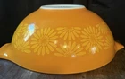 Vintage Pyrex #444 Daisy Sunflower Orange MCM 4QT Cinderella Mixing Bowl CLEAN