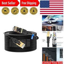 Heavy-Duty 50FT Outdoor & Indoor Cat 8 Ethernet Cable - Universal Compatibility