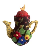 Mary Engelbreit Sewing Pin Cushion Teapot Cottage  Grandma Core Moon Cherries