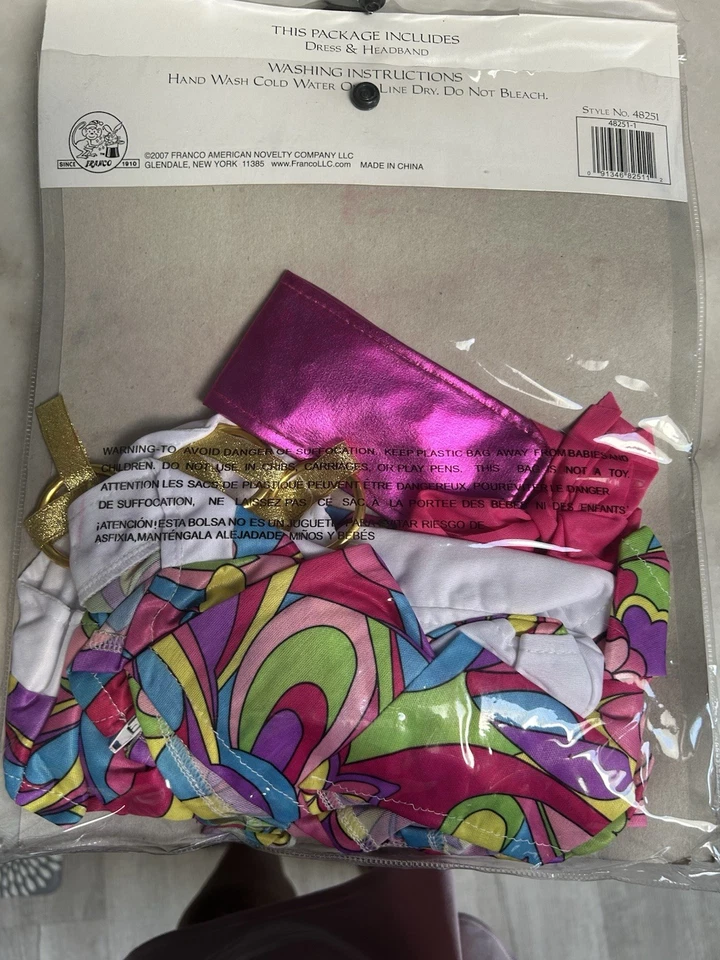 Novo Fantasia de Vestido de Halloween GROOVY CHIC * Tamanho Médio (8/10) * Anos 60 70 DISCO - Imagem 3 de 3