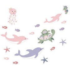 Lambs Ivy Sea Dreams Dolphins/Turtles/Fish Underwater/Nautical Wall Decals