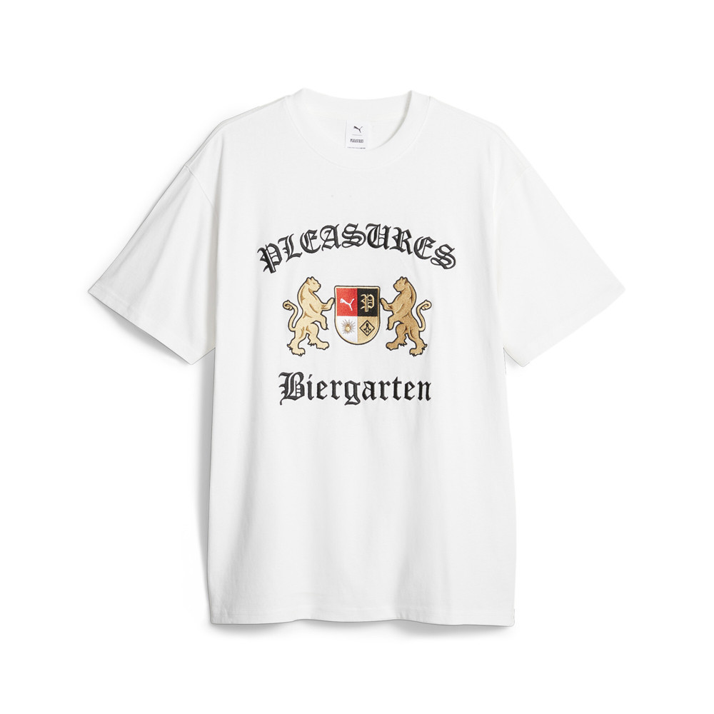 Puma Pleasures X Graphic Crew Neck Short Sleeve Men’s White Casual T-Shirt Size 6