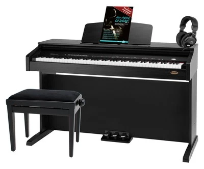 Clavier Numerique Piano Digital 88 Touches 3 Pedales Banc Casques AUX EQ Noir - Photo 1/4