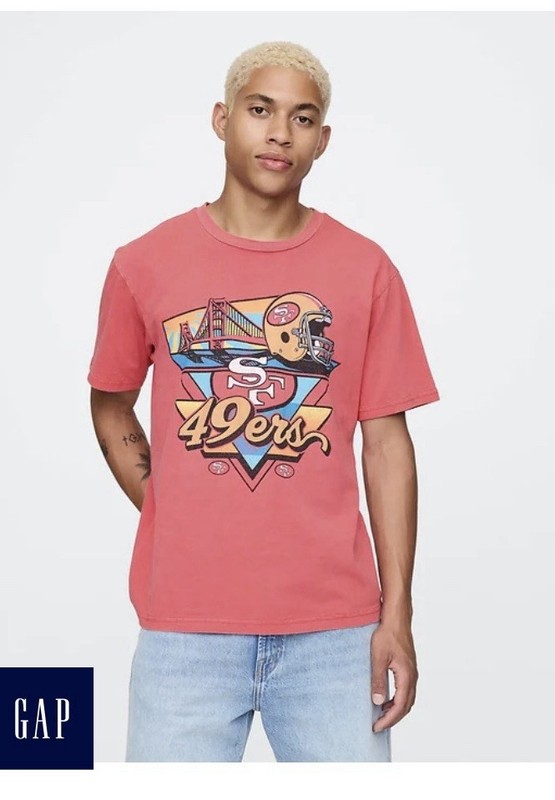 GAP/Junk Food Collab San Francisco 49ers NFL Red Graphic T-Shirt Men XXL Tall