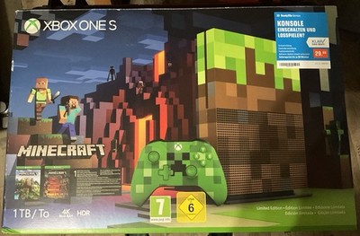 Xbox One S Limitiert Minecraft 1TB mit 2ˋten Controller und Koffer sowie OVP Neu
