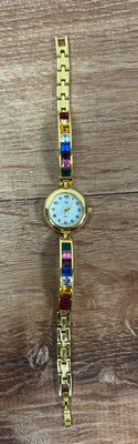 Women s Collezio Quartz Watch with Multicolor Rhinestones Works Vintage