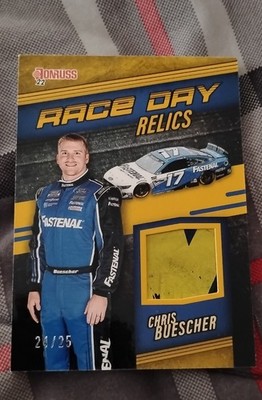 2022 Panini Donruss NASCAR - Race Day Relics Chris Buescher #RDR-CH Holo Gold...