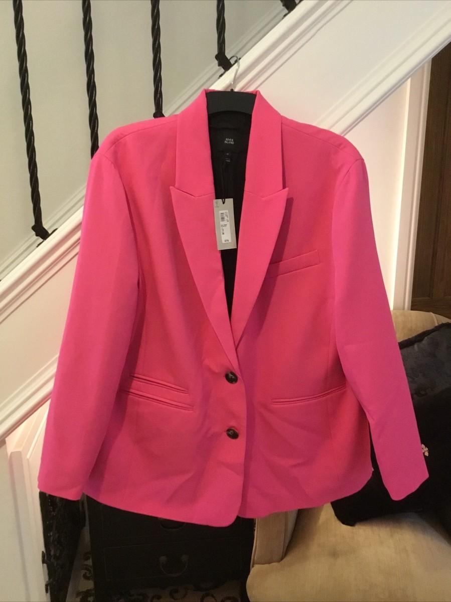 river island 12 pink blazer bnwt oversized bubblegum pink blazer