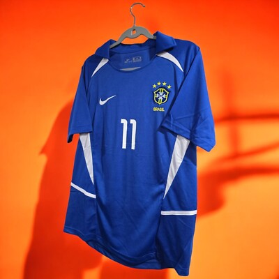 BRAZIL AWAY 02 - World Cup Korea Japan - RONALDINHO # 11 - MED