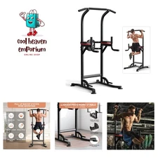 Pull Up Bar Power Tower Dip Bar Station Dip Stand Multi-Functional Workout Eq...
