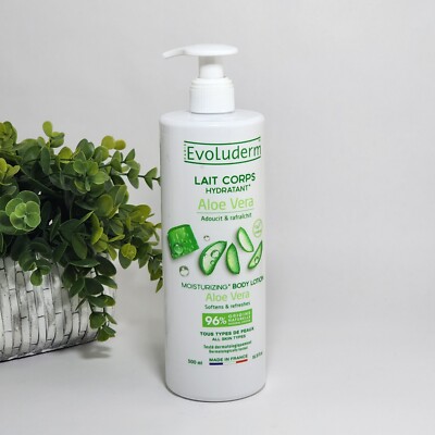 Evoluderm Hydrating Body Lotion with Moisturizing Aloe Vera ~ 16.9 fl oz /500 mL