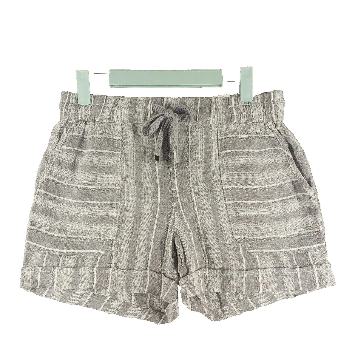 Pantalones cortos de lino blanco para mujer