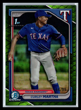 2024 Bowman Chrome BCP168 Curley Martha Green Reptilian Refractor /99 1st Bowman