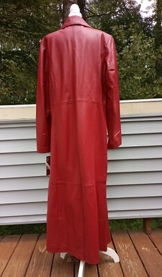 NWT VTG Gorgeous Leather Coat Long Red Timeless Classy-Spy NWT VTG Gorgeous Leather Coat Long Red Timeless Classy-Spy