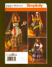 Gypsy Fortune Teller Costume Sewing Pattern Variations 6-12 Simplicity 2331