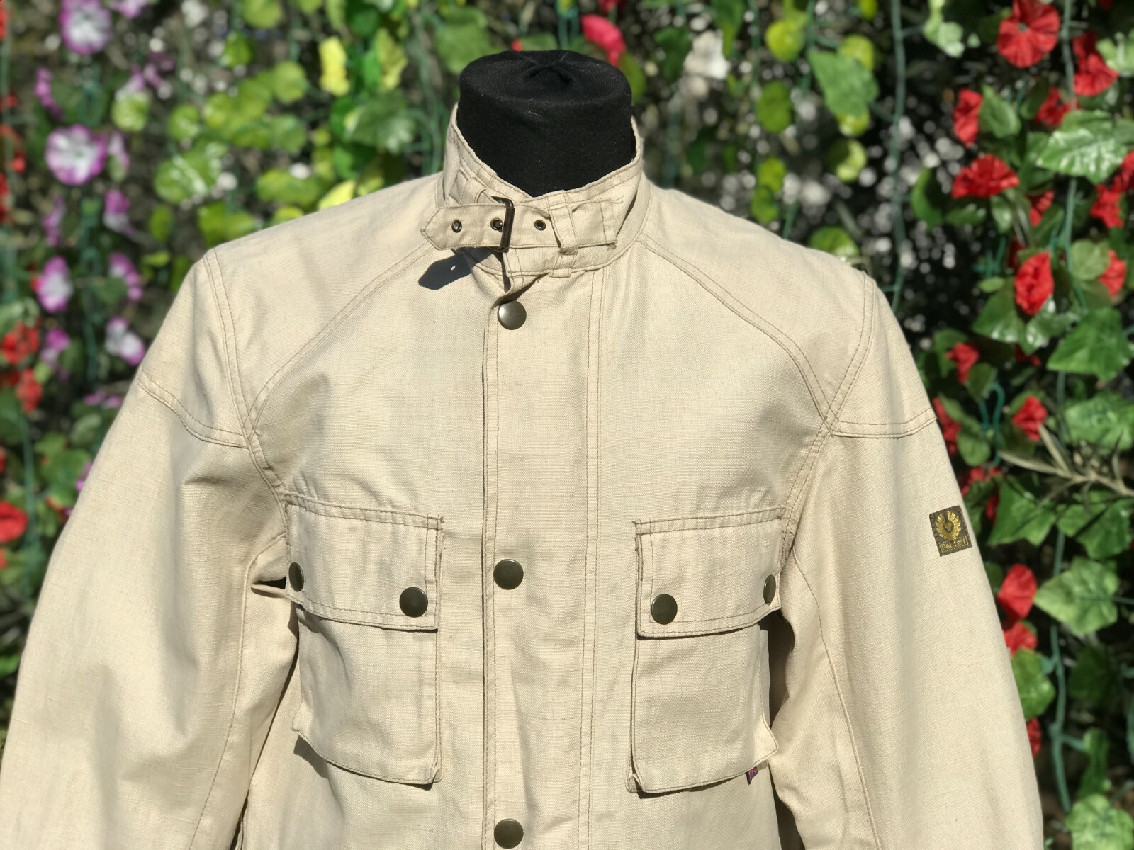 Linen Rare Belstaff Professional Motorcycle Biker Light Jacket Coat Size 46 S M image 8
