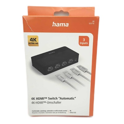 Hama HDMI Umschalter 3x1 Audio Cables 4k;Effiziente Signalweiche,        refus