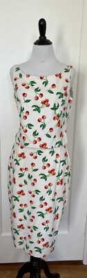 Linda St John Cherry Suit 2001 Top (Size Small) Skirt (Size Medium)