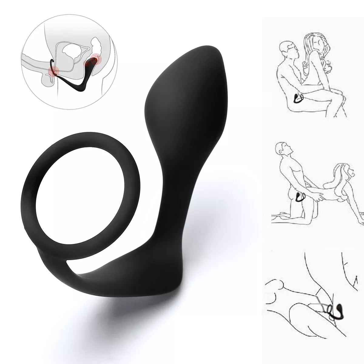 Male Prostate Massager Anal Butt Plug Penis Cock Ring Sex Toys For Men Women Gay eBay image