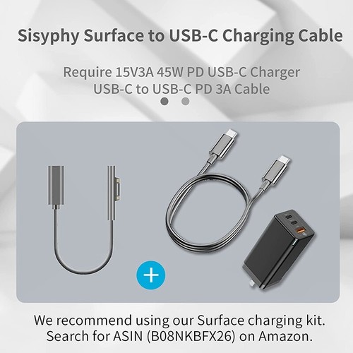 Surface Connect to USB-C Charging Cable Compatible for Surface Pro7 Go23118 - Picture 2 of 9