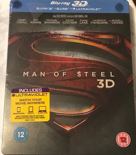 Man of Steel - Superman UK ( 3D Blu-ray ) UK SteelBook - new & sealed
